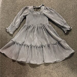 Rare Editions Shimmering Silver Kids Dress